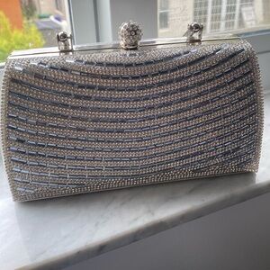 silver clutch/ bag